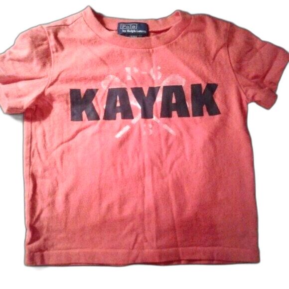 Polo By Ralph Lauren Euro Market 24 Month Kayak Graphic T-Shirt Orange Unisex - Picture 1 of 5